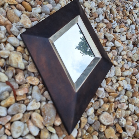 Mirror Wall Hanging Decor Rustic Metal Frame Vintage Modern Industrial Triangle - Picture 14 of 16